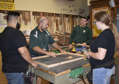Carpentry class with teacher