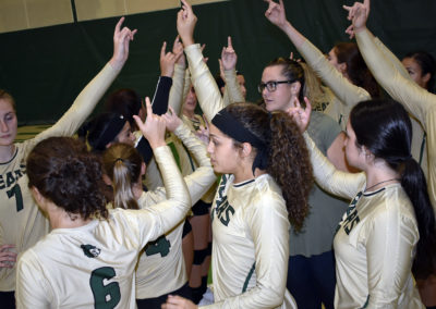 Girls volleyball huddle