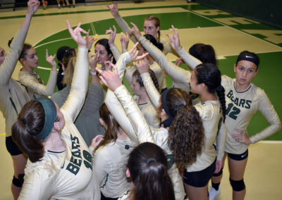 Girls volleyball huddle 2