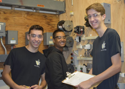 Electrical students smiling