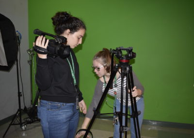 Media Technology students setting up video equipment