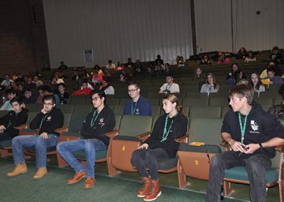 Students sitting in the auditorium