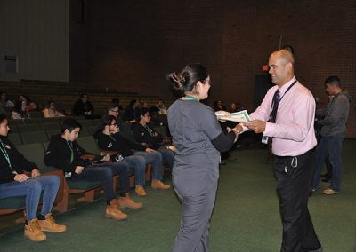 Dental student receiving award