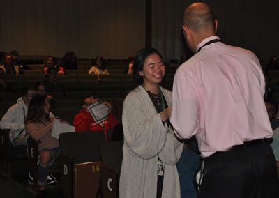 Student receiving renaissance award