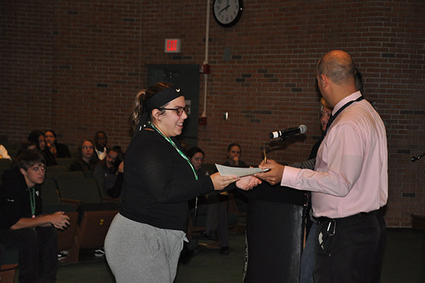 Student receiving renaissance award