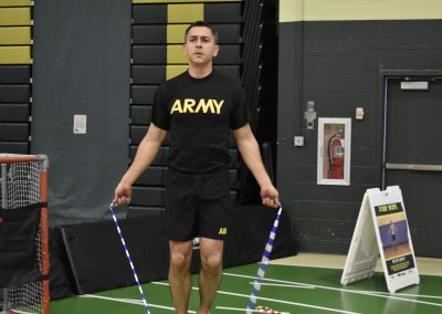 Army member jump roping