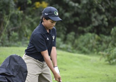 student preparing a swing