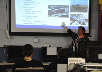 lady presenting in front