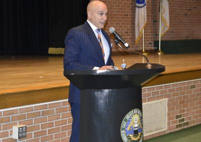 talking at podium
