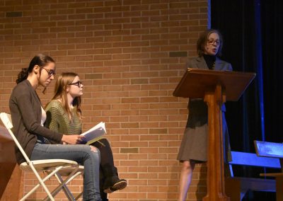 VTTC Actors on Stage with Ms. Morrissey (Practicing)
