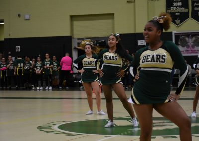 cheerleaders cheering during pep rally