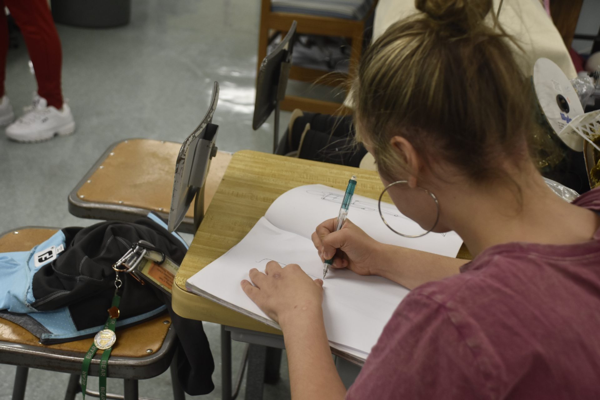 Student Drawing A Design