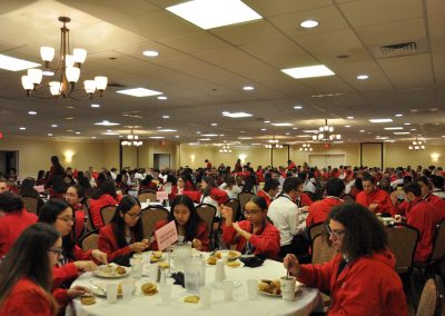 students eating at the skills usa ceremony