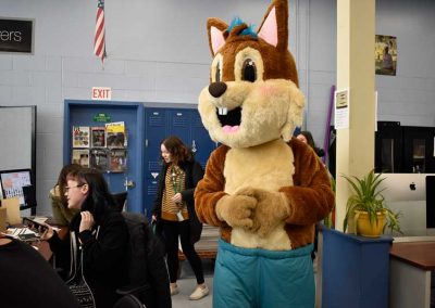 Visual design with chippy mascot