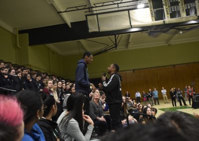 Dr Brown in the audience with the students