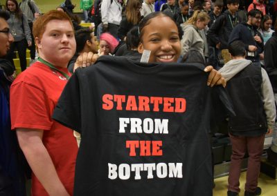 Student with Tee Shirt, I started from the bottom but ended up at the top