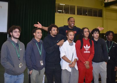 Dr Brown and another class of students smiling