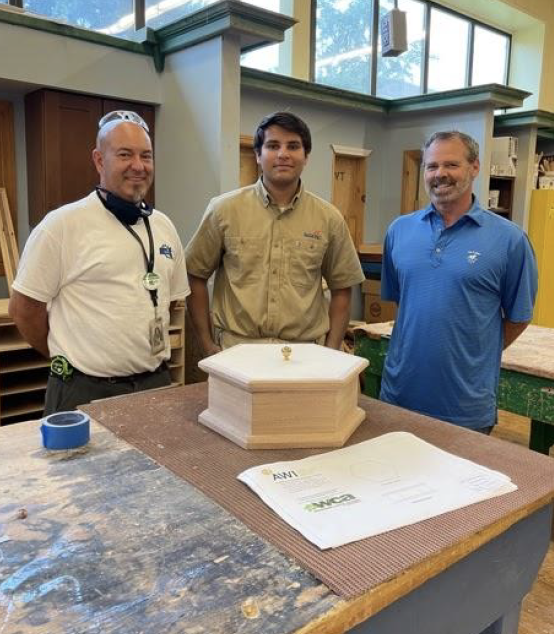 SkillsUSA Carpentry Instructors and Gold Medalist 2021 Carpentry Student
