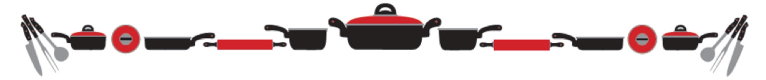 Culinary Footer for the MRE Challenge with image symbols of pots and pans