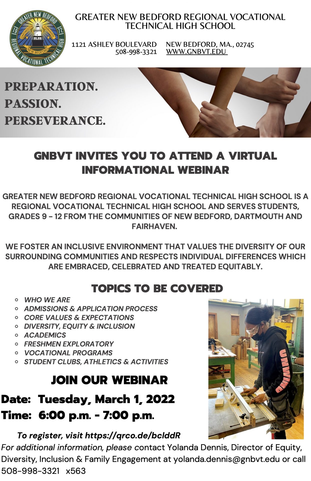 Post for Virtual Information Webinar, click on it for a readable version