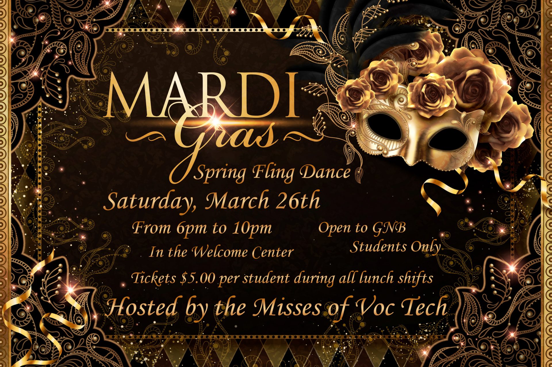 Mardi gras carnival poster Mardi Gras Poster Miss Voc-Tech