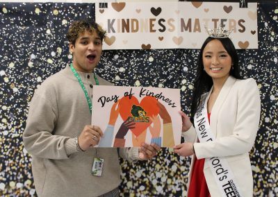 Student and Ms New Bedford on day of kindness
