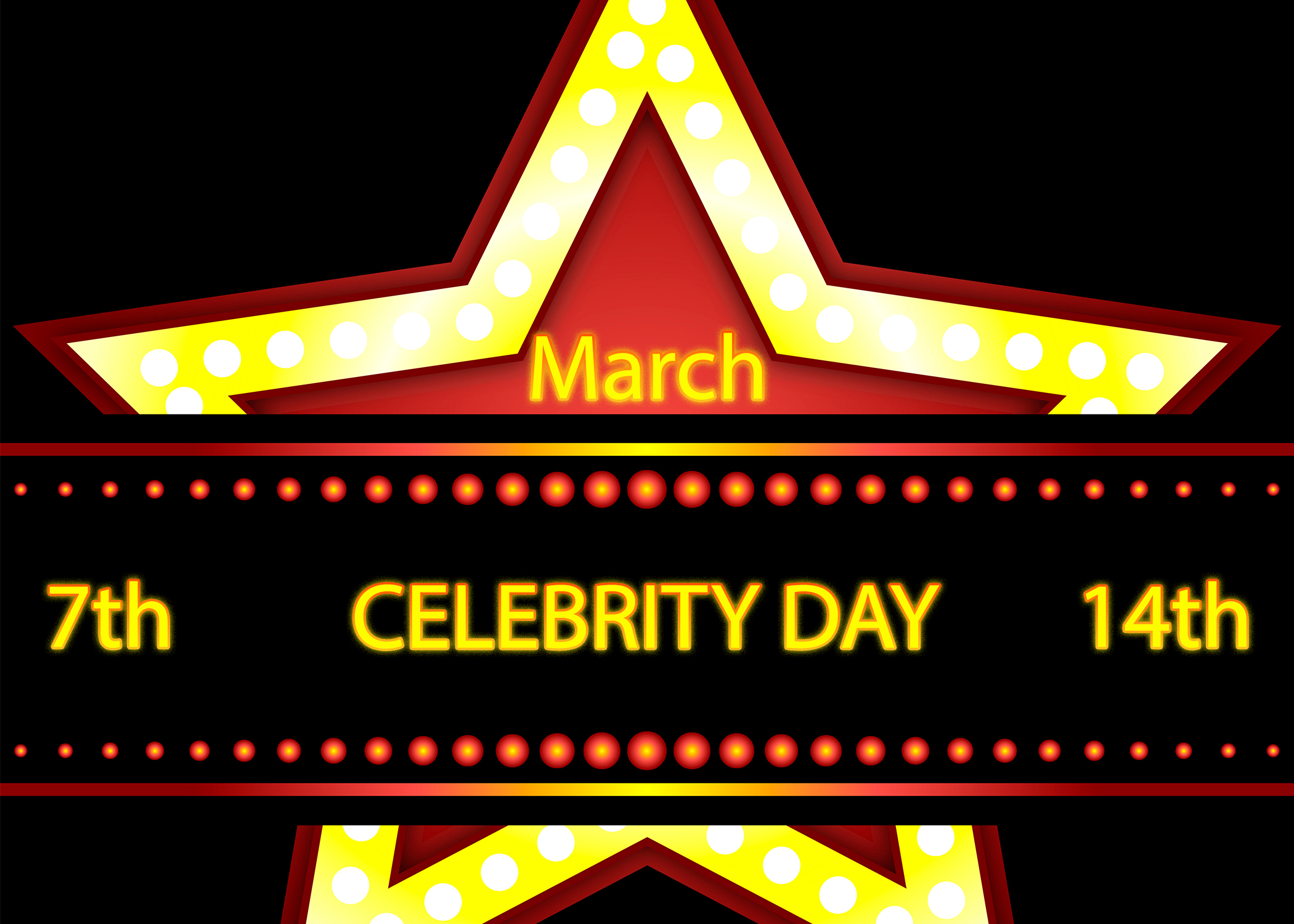 movie star themed image saying celebrity day