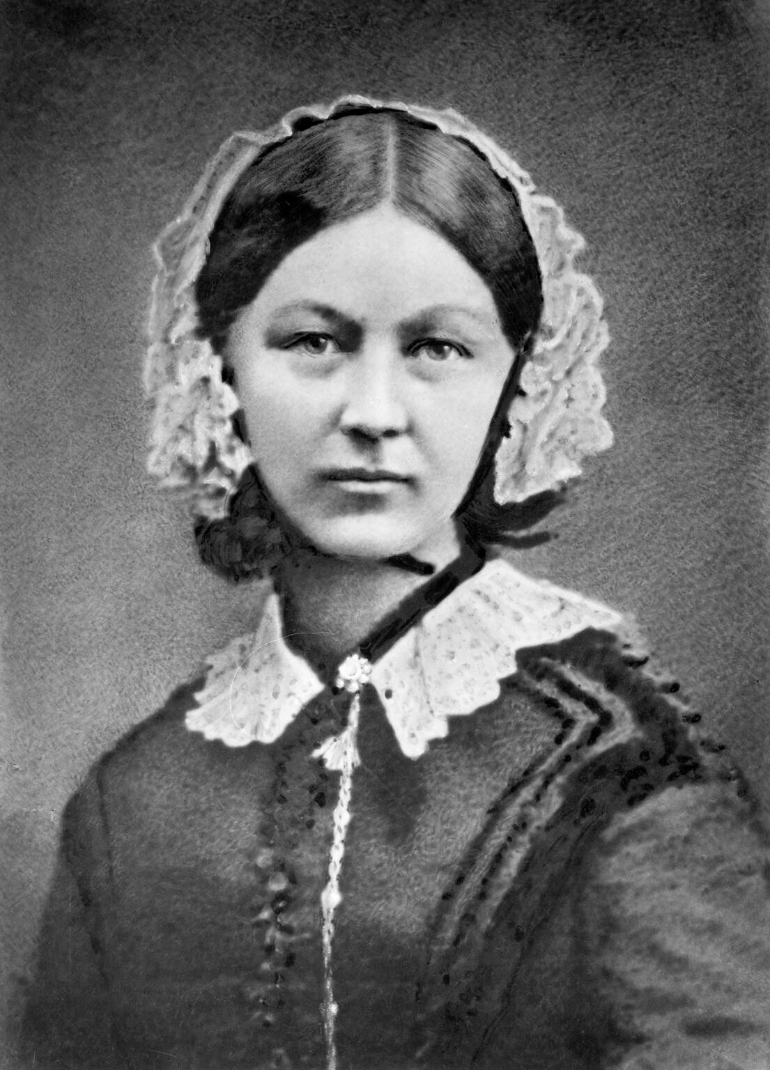 Florence_Nightingale_(H_Hering_NPG_x82368) Florence Nightingale bust shot portrait.